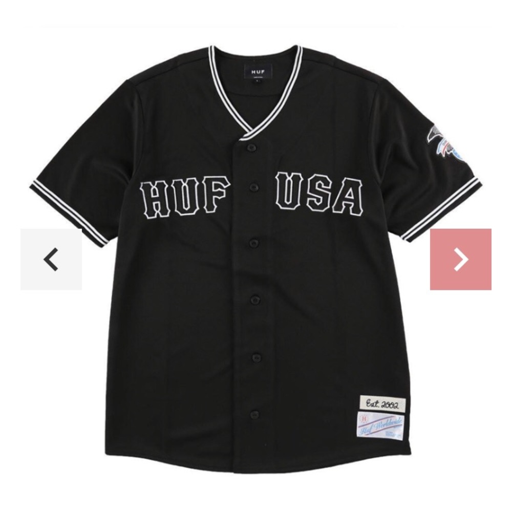 Huf baseball jersey size large